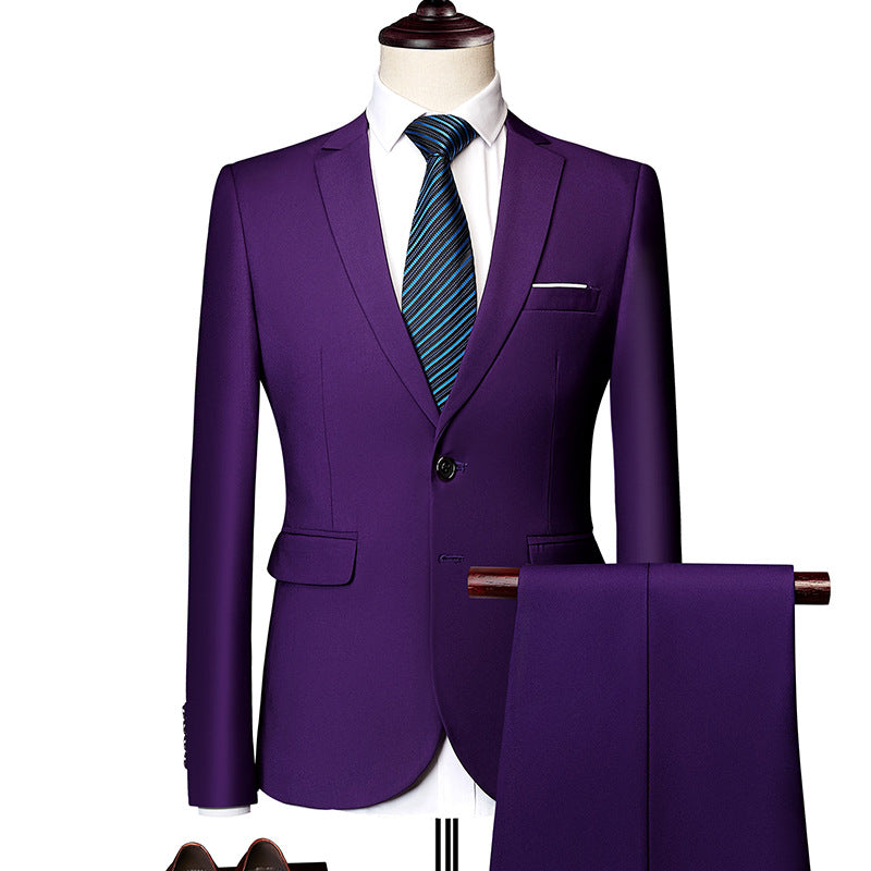 New Men's Business Casual Suit Suit Two-piece Set