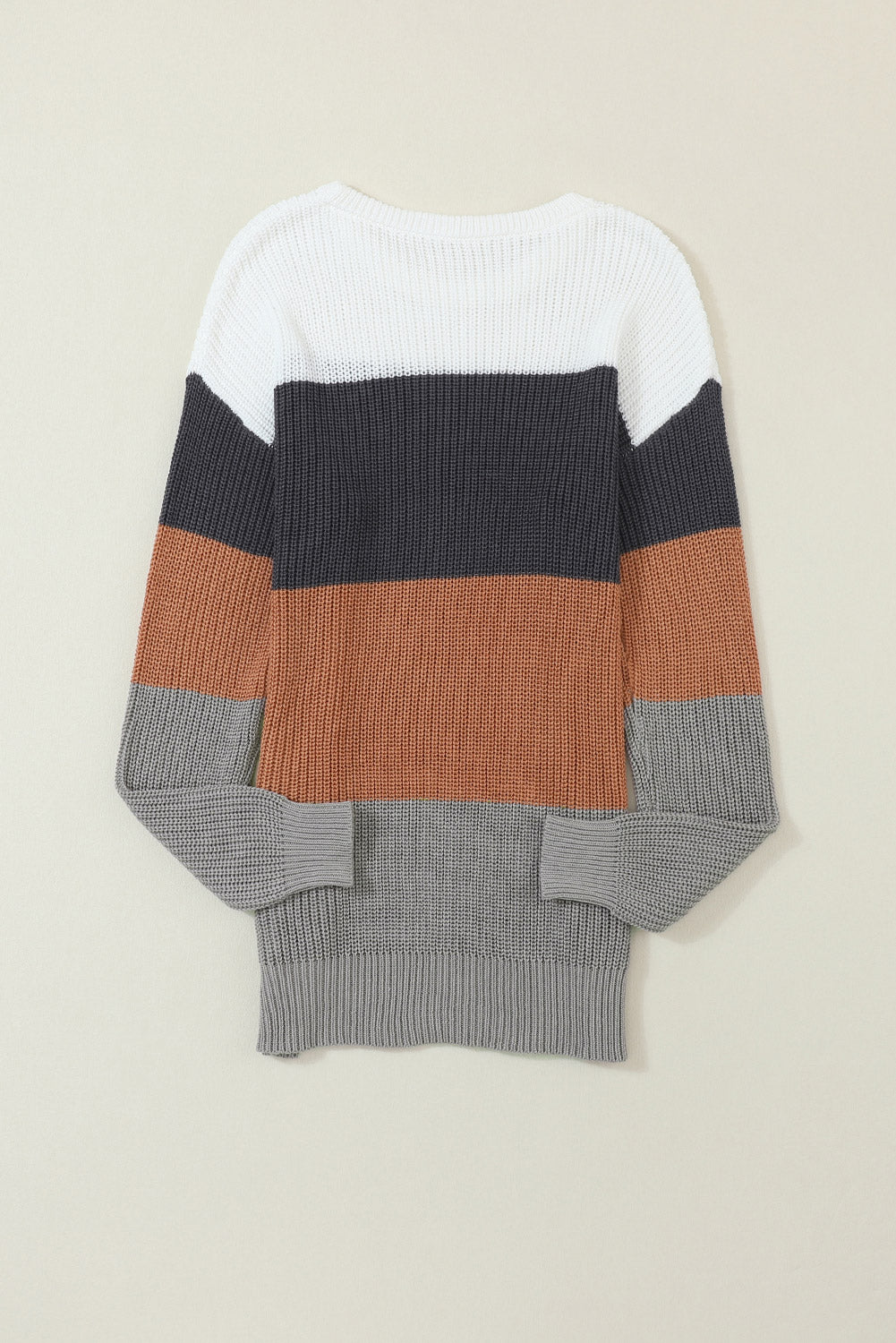 Color Block Round Neck Sweater